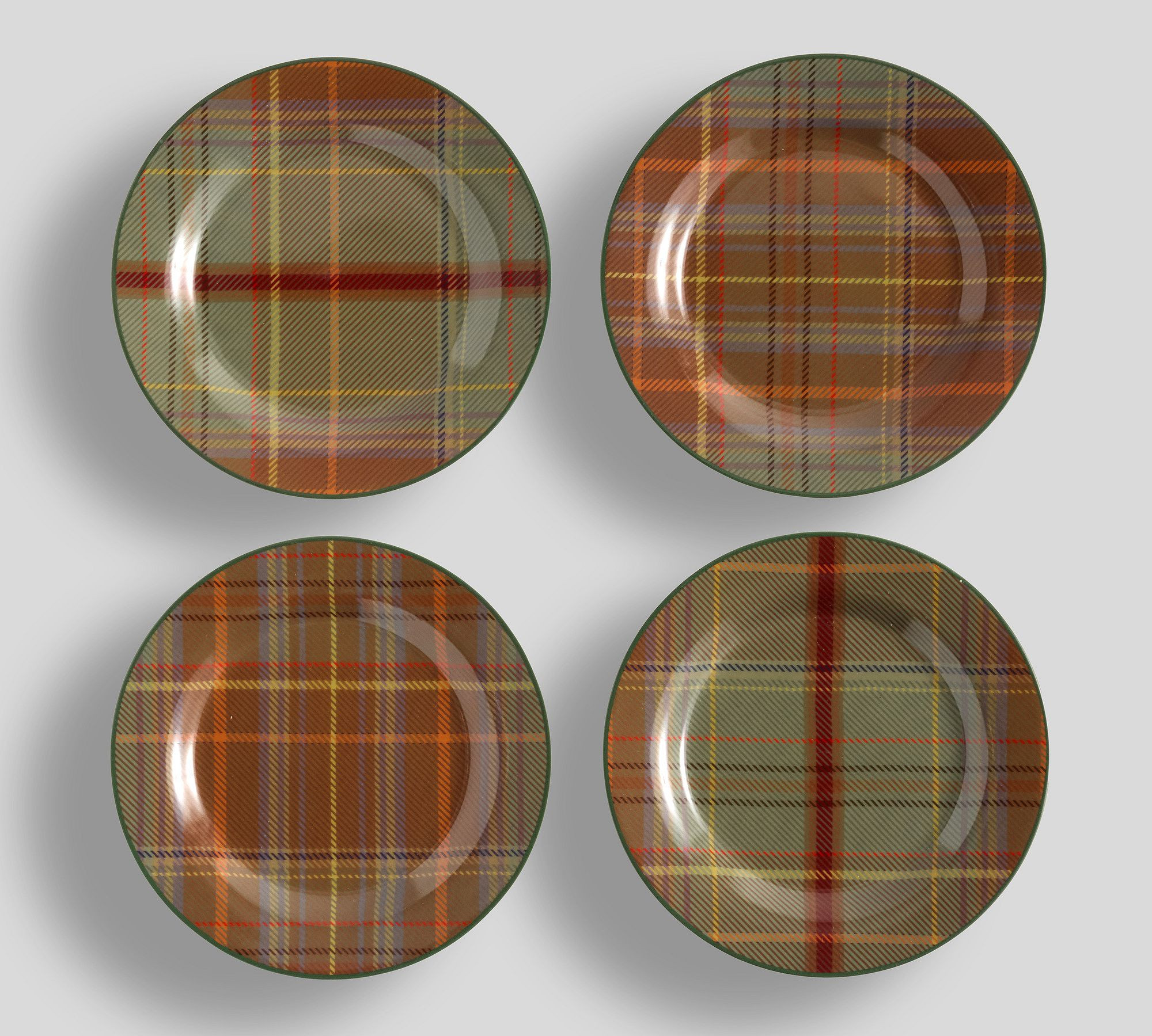 Woodrow Plaid Stoneware Appetizer Plates - Set of 4 | Pottery Barn (US)
