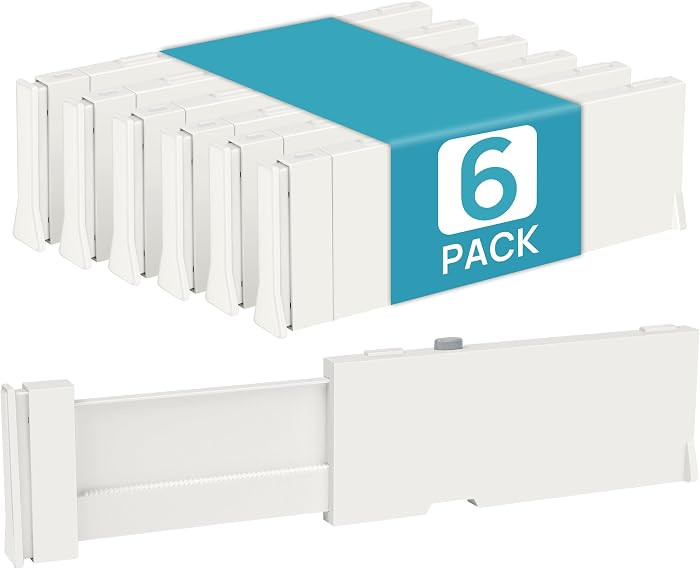 Vtopmart 6 Pack Drawer Dividers for Clothes, 4" High 11.3"-17" Adjustable Expandable Dresser Draw... | Amazon (US)