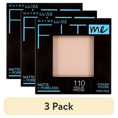 (3 pack) Maybelline Fit Me Matte Poreless Pressed Face Powder Makeup Porcelain 0.29 oz | Walmart (US)