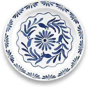 TarHong Azul Salad Plate, 8.5-Inch, Pure Melamine, Shatterproof, Blue and White, Set of 6 | Amazon (US)