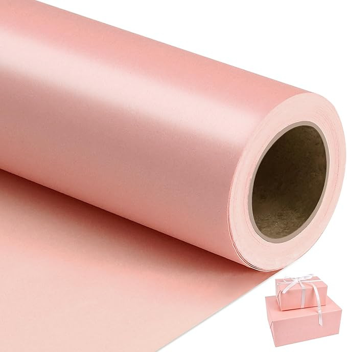 NESCCI Christmas Wrapping Paper,Pink Matte Wrapping Paper,Solid Color Pearly-Lustre Paper,Gift Wr... | Amazon (US)