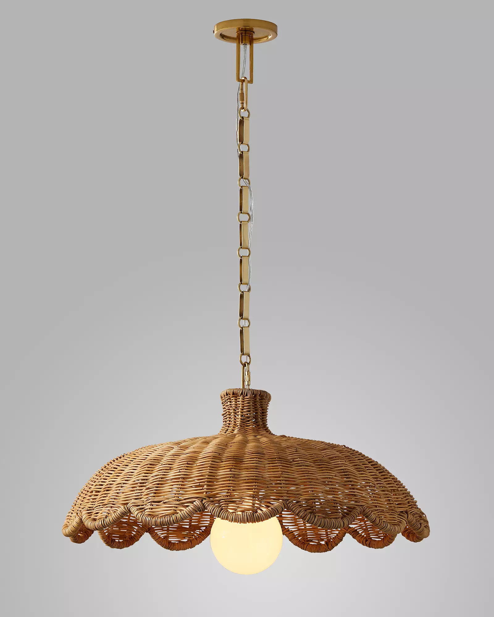 Scallop Rattan Pendant | Serena and Lily