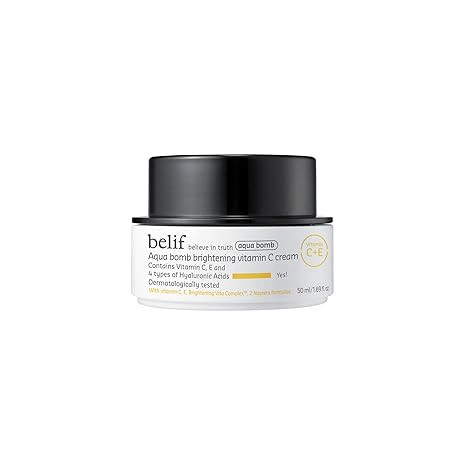 belif Aqua Bomb Vitamin C Face Cream Moisturizer, Infused with Hyaluronic Acid, Vitamin C & Vitam... | Amazon (US)
