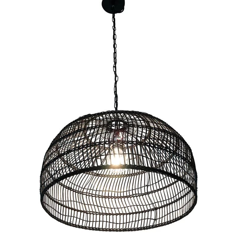 Aletse 1 - Light Single Dome Pendant with Metal Accents | Wayfair North America