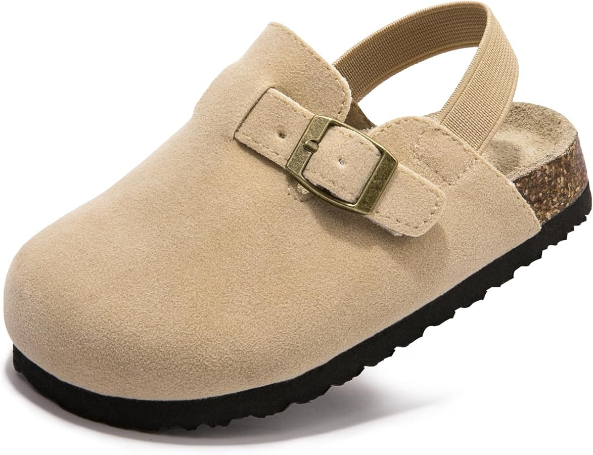 Soft Suede Kids Clogs for Toddlers - Adjustable Buckle Slip-On Mules for Boys & Girls, Featuring ... | Amazon (US)