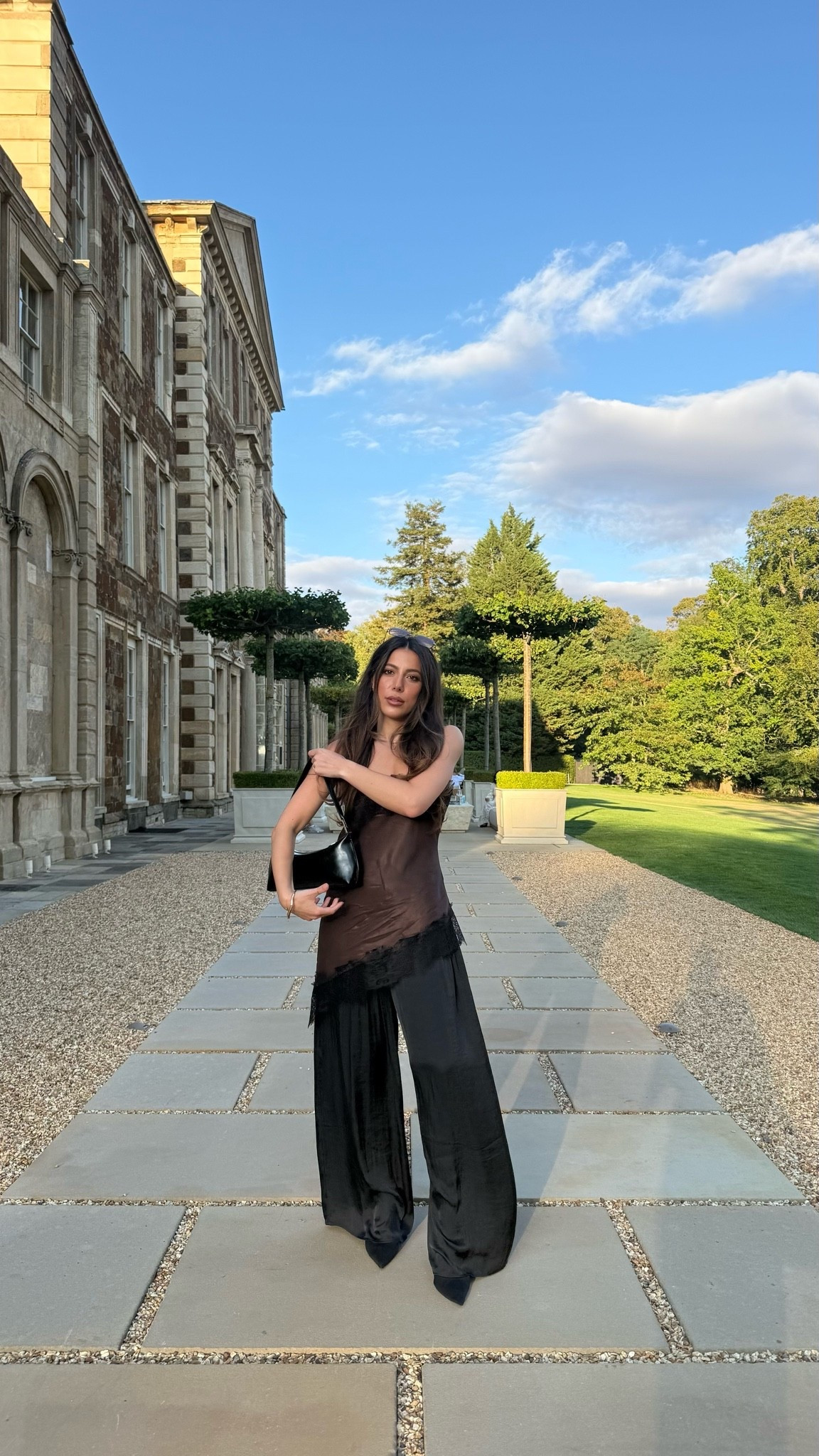 Lace + Satin 
I am 5’2 and a bit and normally wear a size 6 for reference 
Top size 8
Trousers size S

#LTKuk #LTKdatenight #LTKpetite
