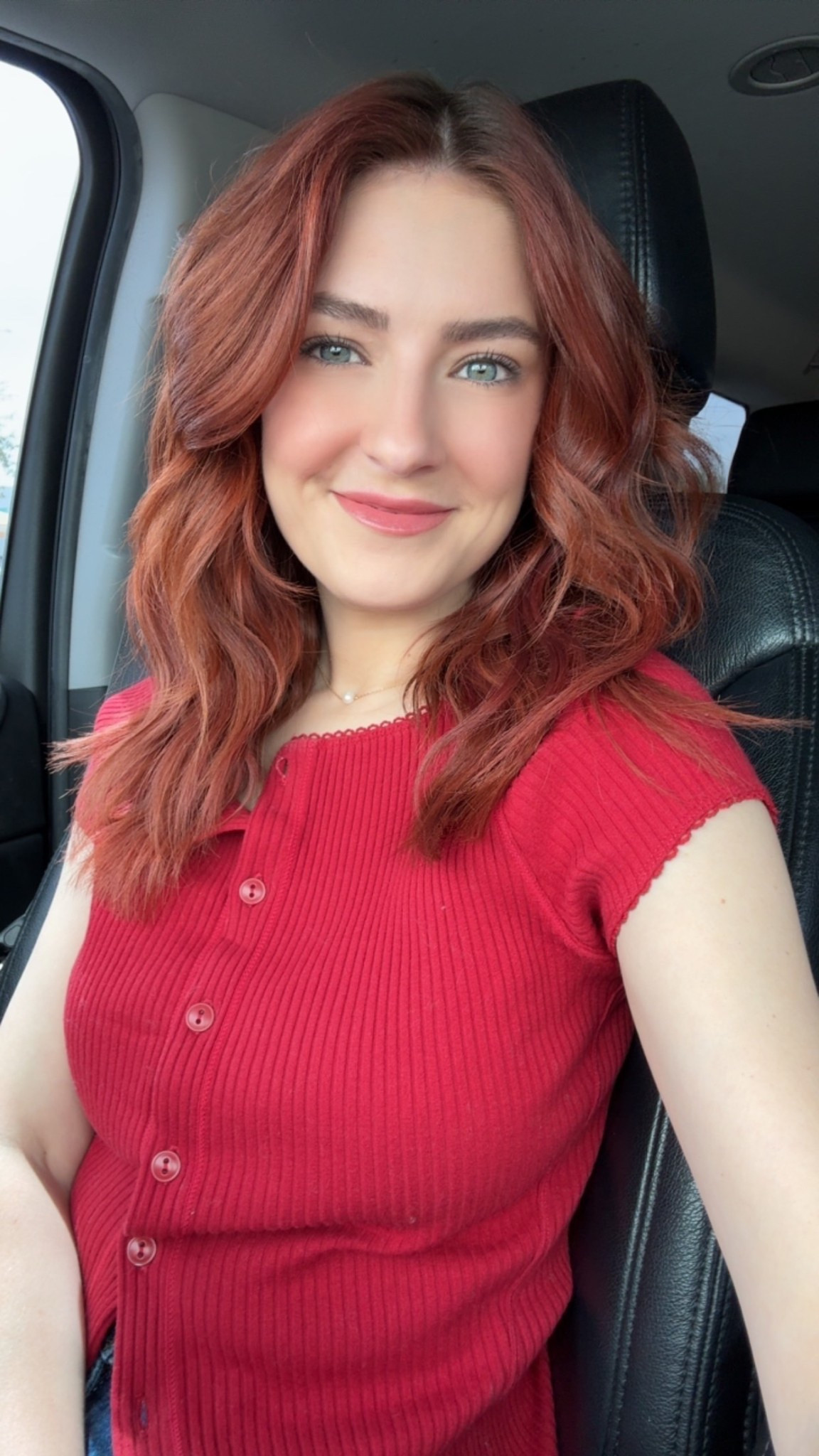 Button up shirt! I’m wearing a size Mediumm