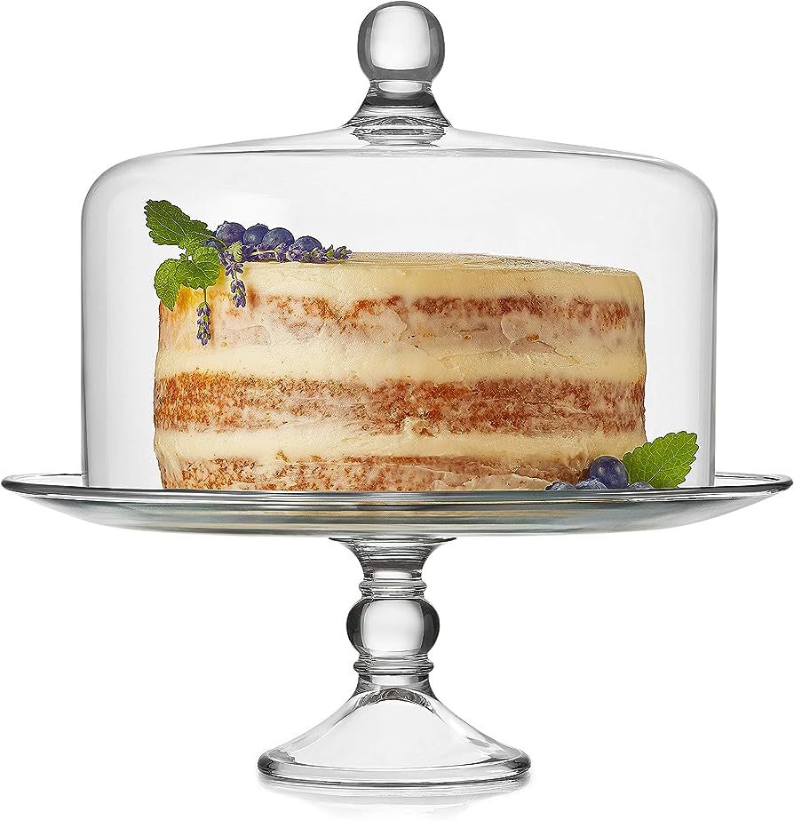 Libbey Selene Glass Cake Stand with Dome | Amazon (US)