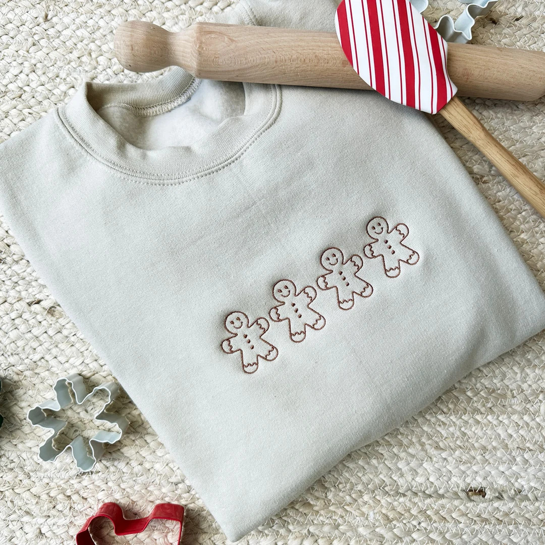 Gingerbread Men Embroidered Sweatshirt Baking Crewneck With - Etsy | Etsy (US)
