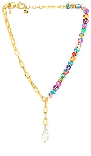 Beaded Pearl Lariat Necklace in Millefiori | Revolve Clothing (Global)