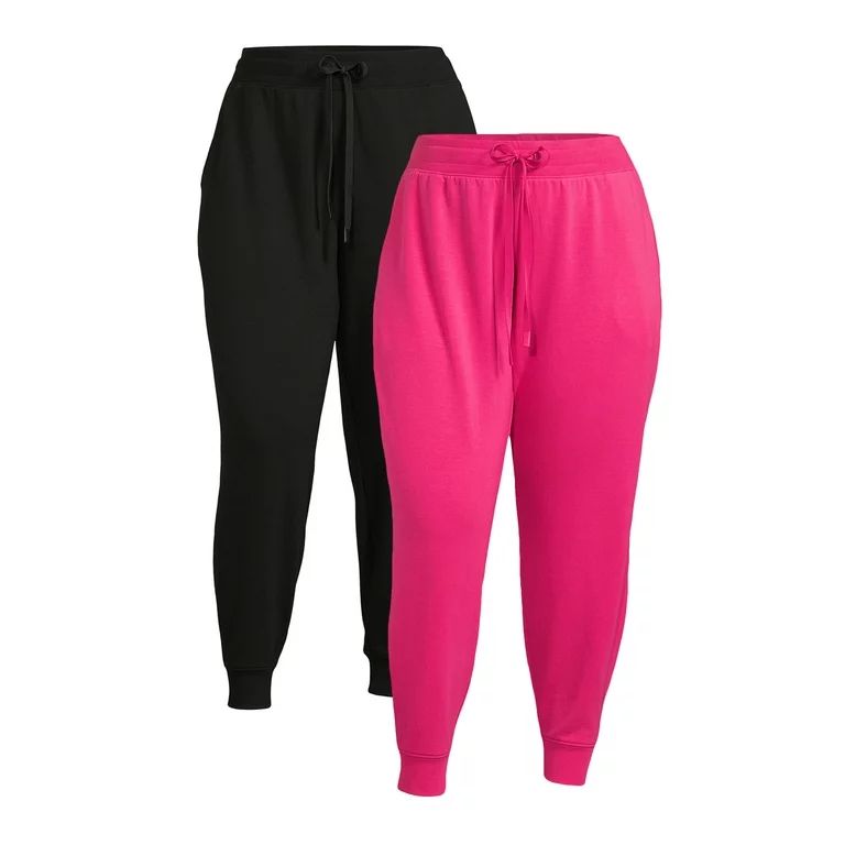 Athletic Works Women's Plus Size Jogger Pants with Pockets, 2-Pack | Walmart (US)