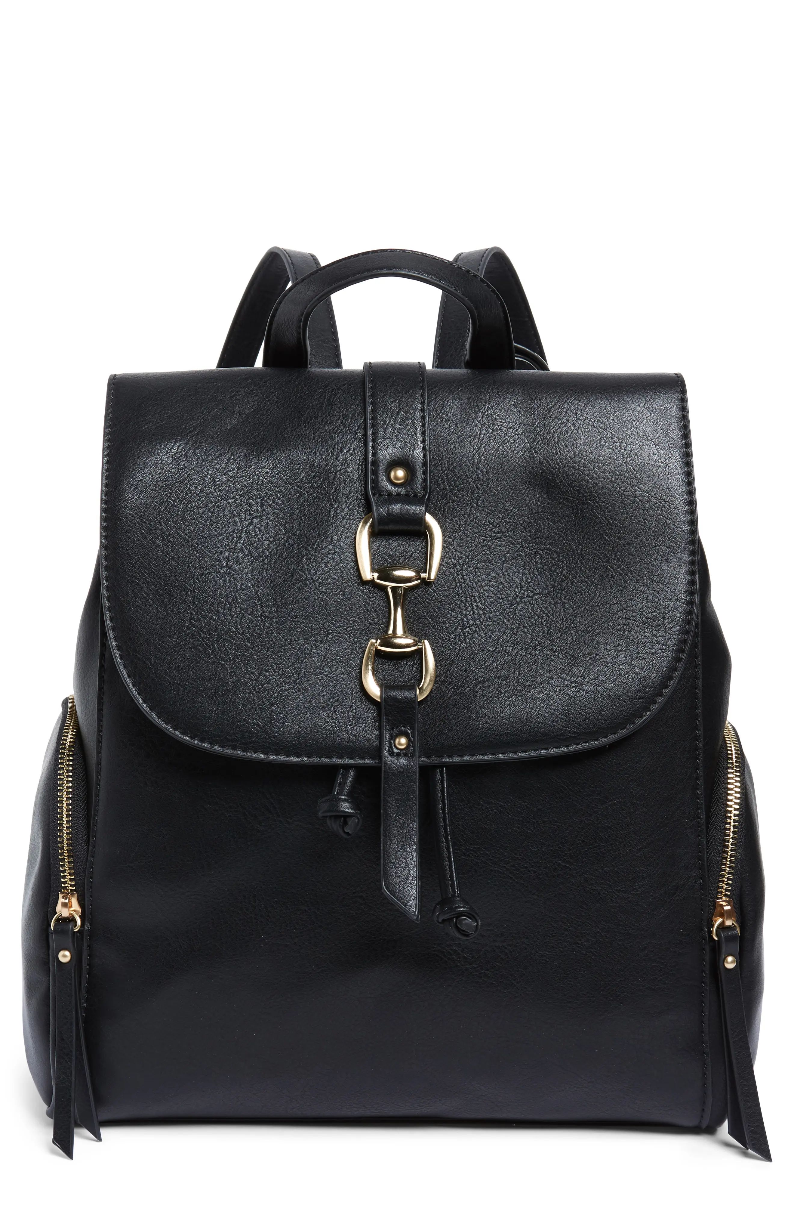 Sole Society Marah Faux Leather Backpack - Black | Nordstrom