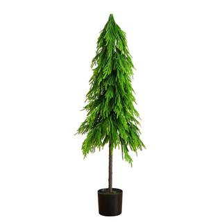 5 ft. Artificial Real Touch Down Swept Norfolk Pine Tree with Natural Look | The Home Depot
