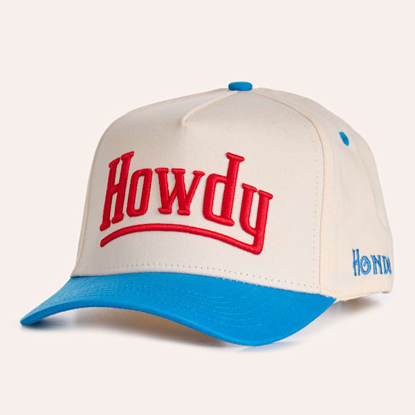 Hondo Hat Co. Howdy Cream Blue & Red Embroidered Curved Bill Cap | Cavender's