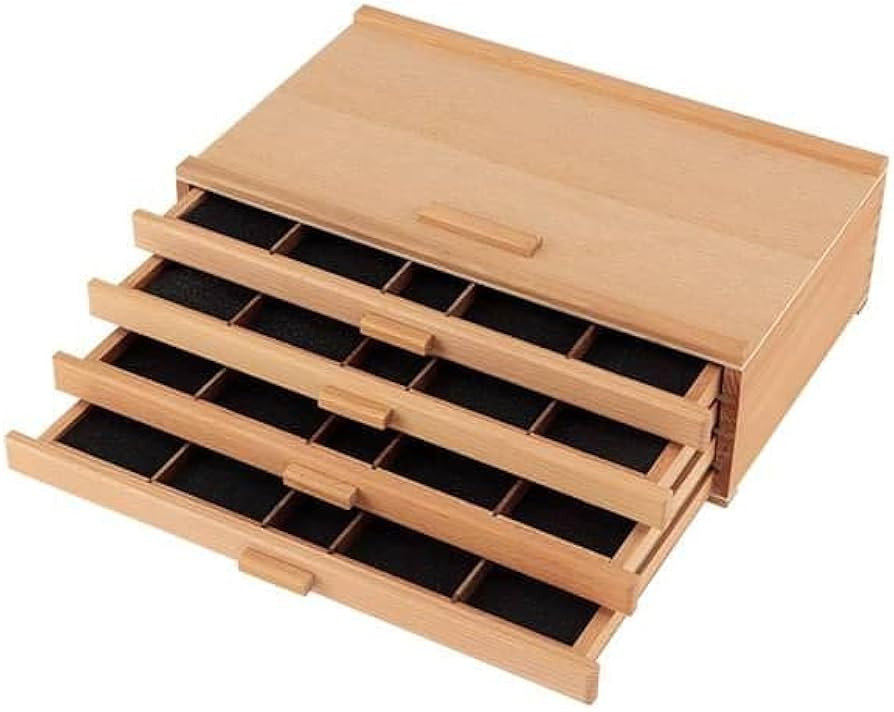 Creative Mark Pastel Storage Box, 4 Drawer Wood Box with Foam Lining, Sturdy and Stackable Art an... | Amazon (US)