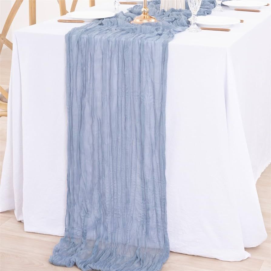 MLMW 1 Pack Cheesecloth Table Runner Bulk 14ft Gauze Table Runner 35 × 170 Inch Rustic Cheese Cl... | Amazon (US)