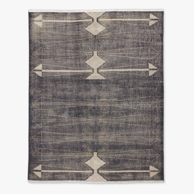 Luma Hand-Knotted Black New Zealand Wool Area Rug 9'x12' by Ackerman + Reviews | CB2 | CB2