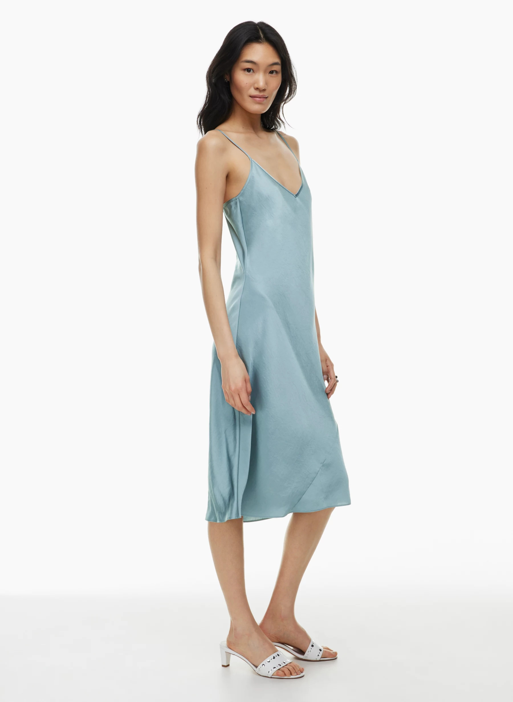 ONLY SLIP SATIN MIDI DRESS | Aritzia
