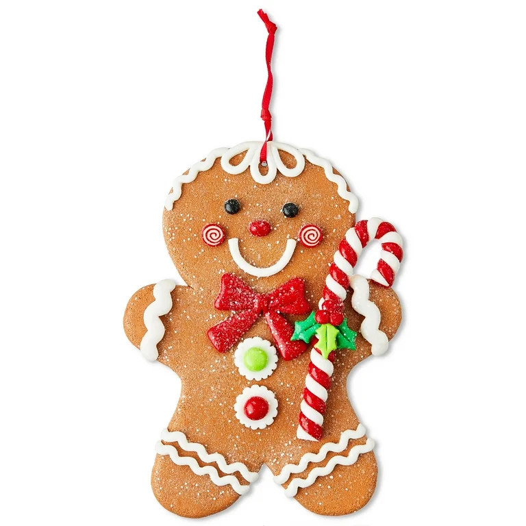 Multicolor Jumbo Gingerbread Boy Christmas Ornament, 7", by Holiday Time | Walmart (US)