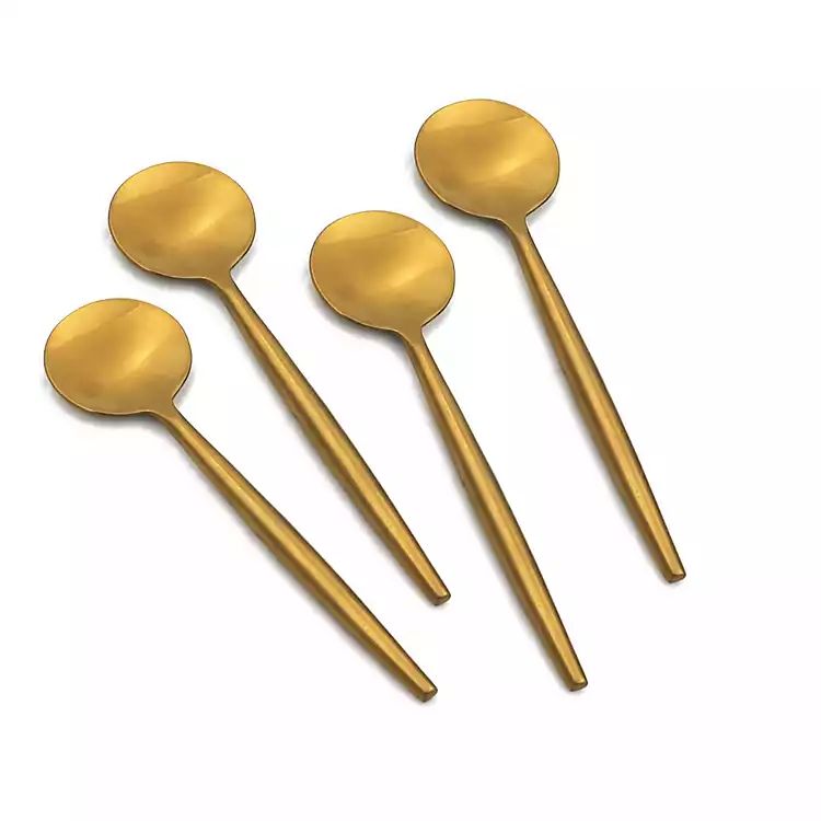 Gold Simple Metal 4-pc. Coffee Spoon Set | Kirkland's Home