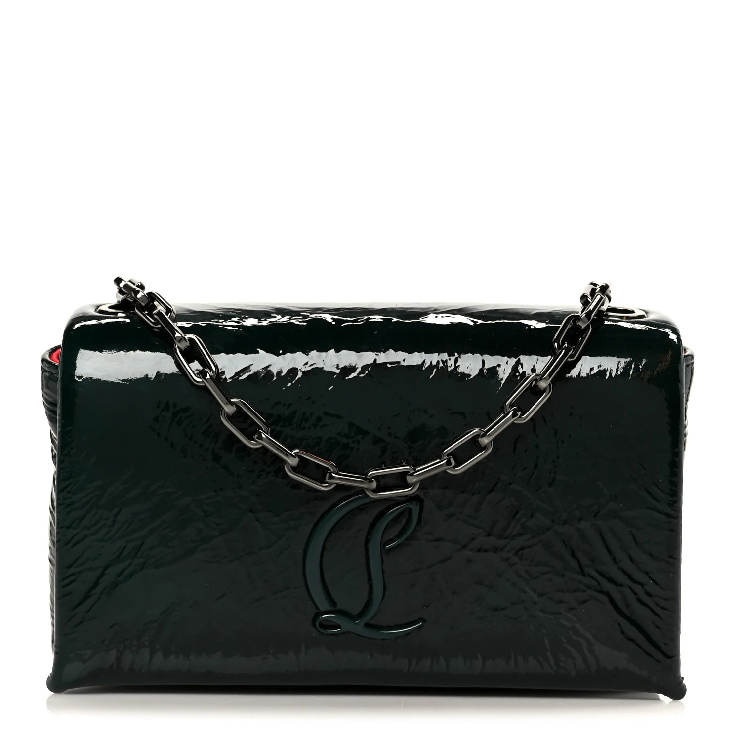 Christian Louboutin Naplak Patent Calfskin Monochrome Loubi54 Shoulder Bag Green 1837608 | FASHIONPHILE (US)