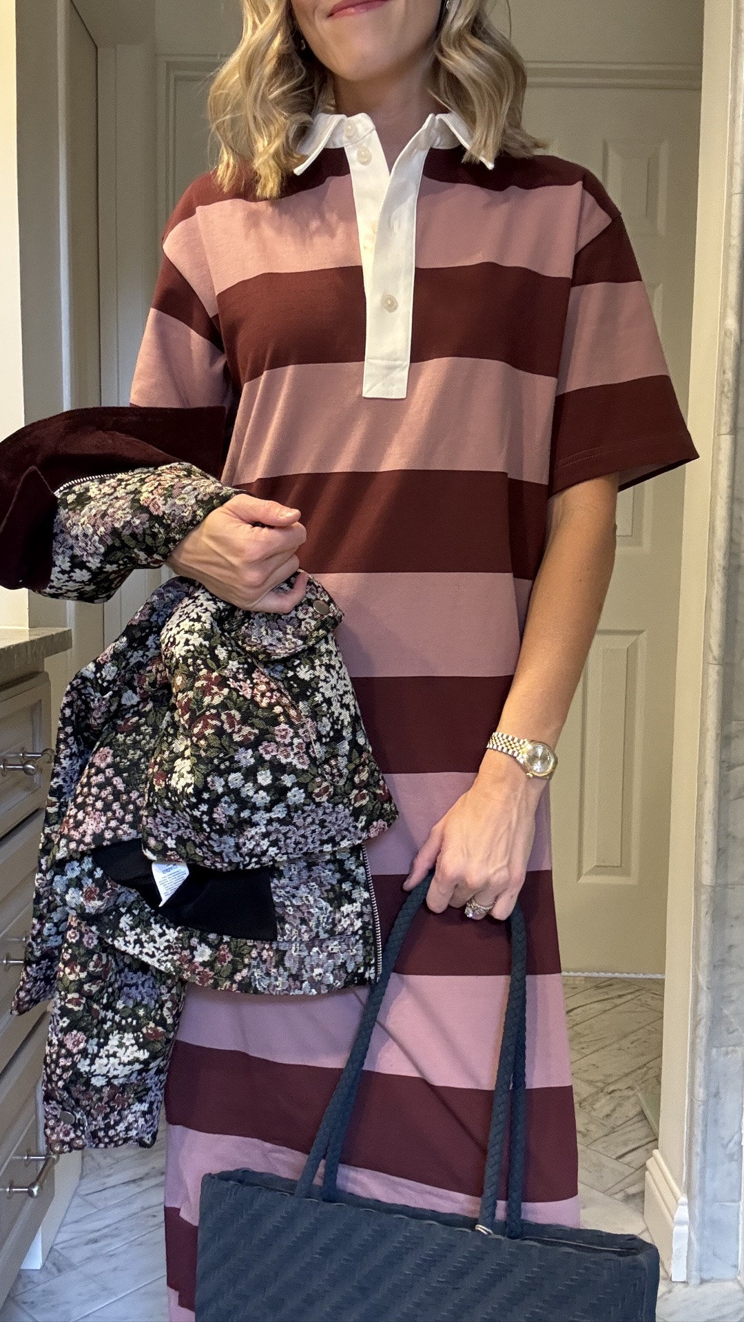 Get ready with me! This pattern play is so fun. An easy & effortless fall look. I'm wearing a small in the dress.