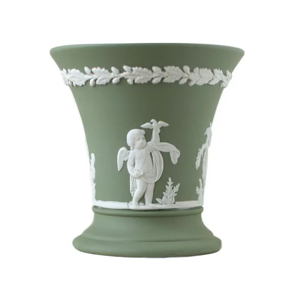 Wedgwood Green Jasperware Vase, 1970's Wedgwood Seasons Vase White Relief Seasons Sage Green Jasp... | Etsy (US)
