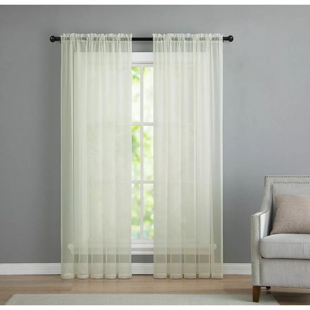 Kate Aurora Living Premium 2 Pack Sheer Voile Window Curtain Panels | Target