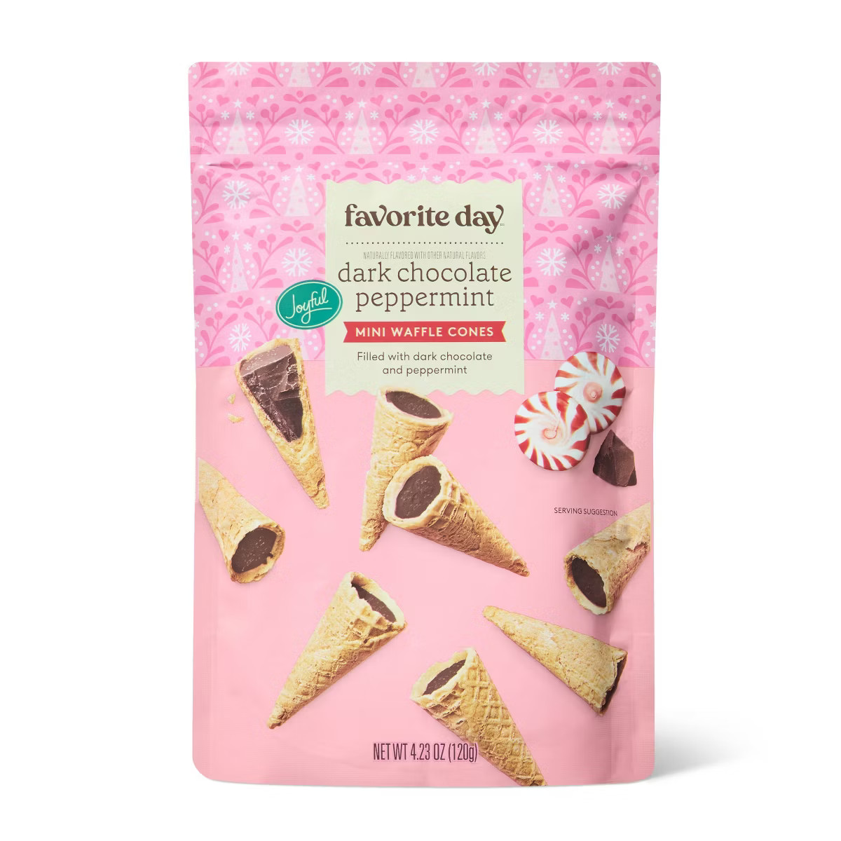 Christmas Peppermint Dark Chocolate Mini Waffle Cones - 4.23oz - Favorite Day™ | Target