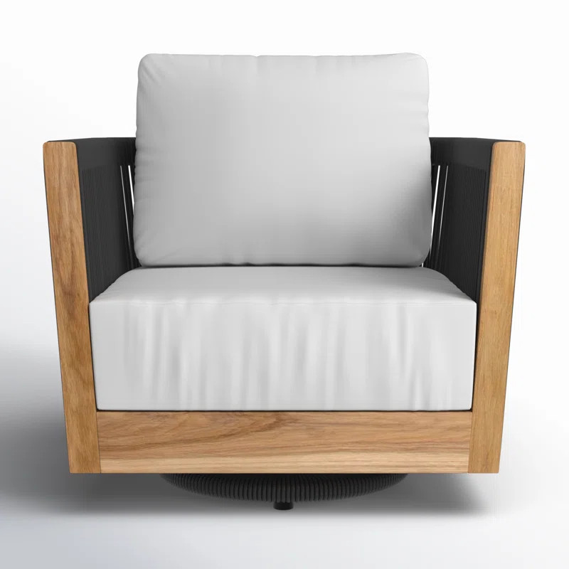 Aniston Teak Swivel Patio Chair with Sunbrella® Cushions | Wayfair North America