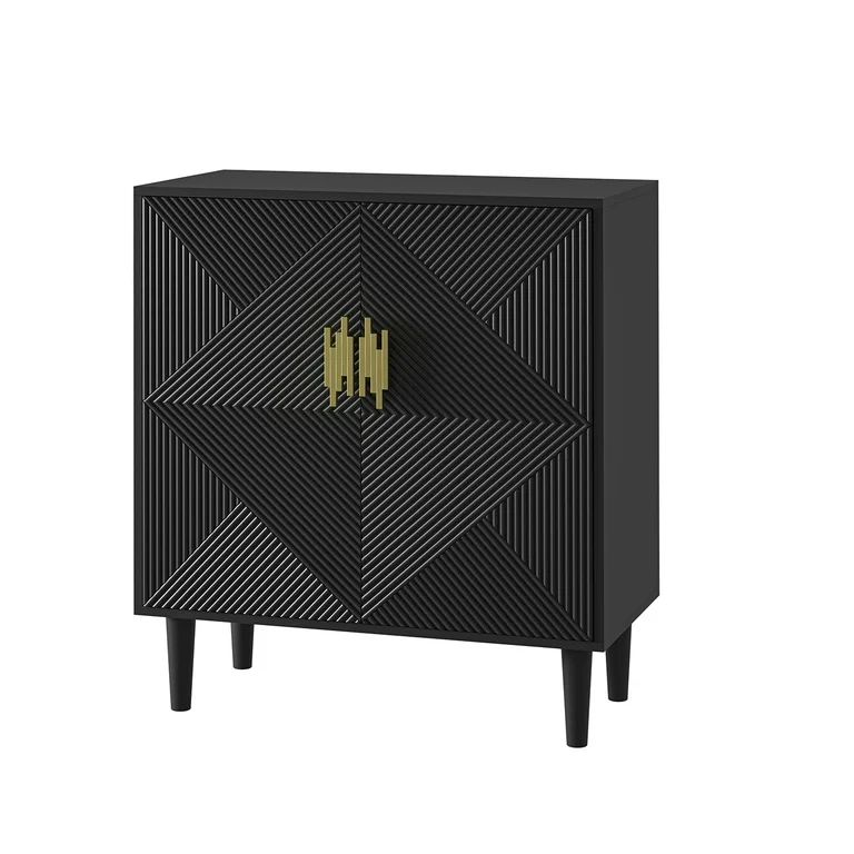 36" Accent Cabinet 2 Doors Storage Sideboard 2 Adjustable Shelves Credenza Wooden Buffet Living D... | Walmart (US)