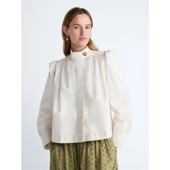 Scoop Women’s Cropped Ruched Jacket, Sizes XS-XXL | Walmart (US)