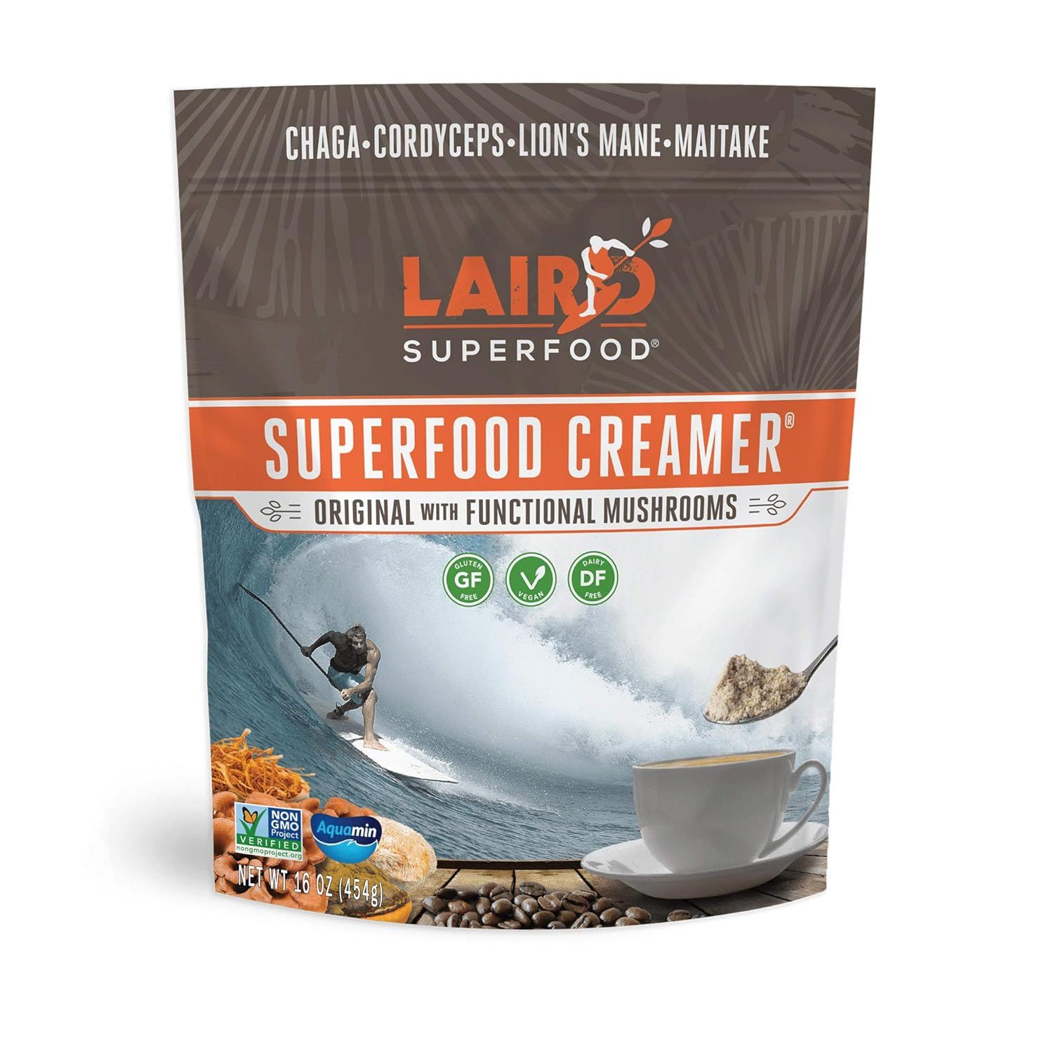 Laird Superfood Non-Dairy Original Coffee Creamer with Functional Mushrooms, Chaga, Cordyceps, Li... | Amazon (US)
