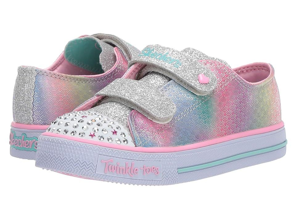SKECHERS KIDS Twinkle Toes - Shuffles 10912N Lights (Toddler/Little Kid) (Silver/Multi) Girl's Shoes | Zappos