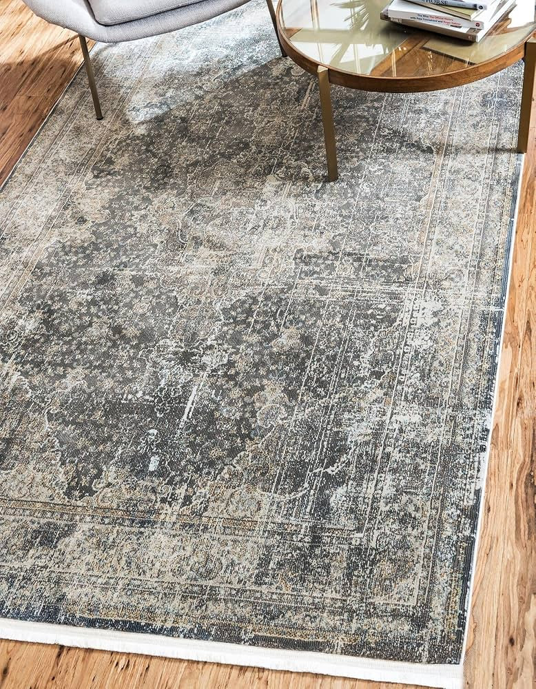 Unique Loom Baracoa Collection Area Rug - La Cabana (8' 4" x 10' Rectangle, Fume Gray/ Brown) | Amazon (US)