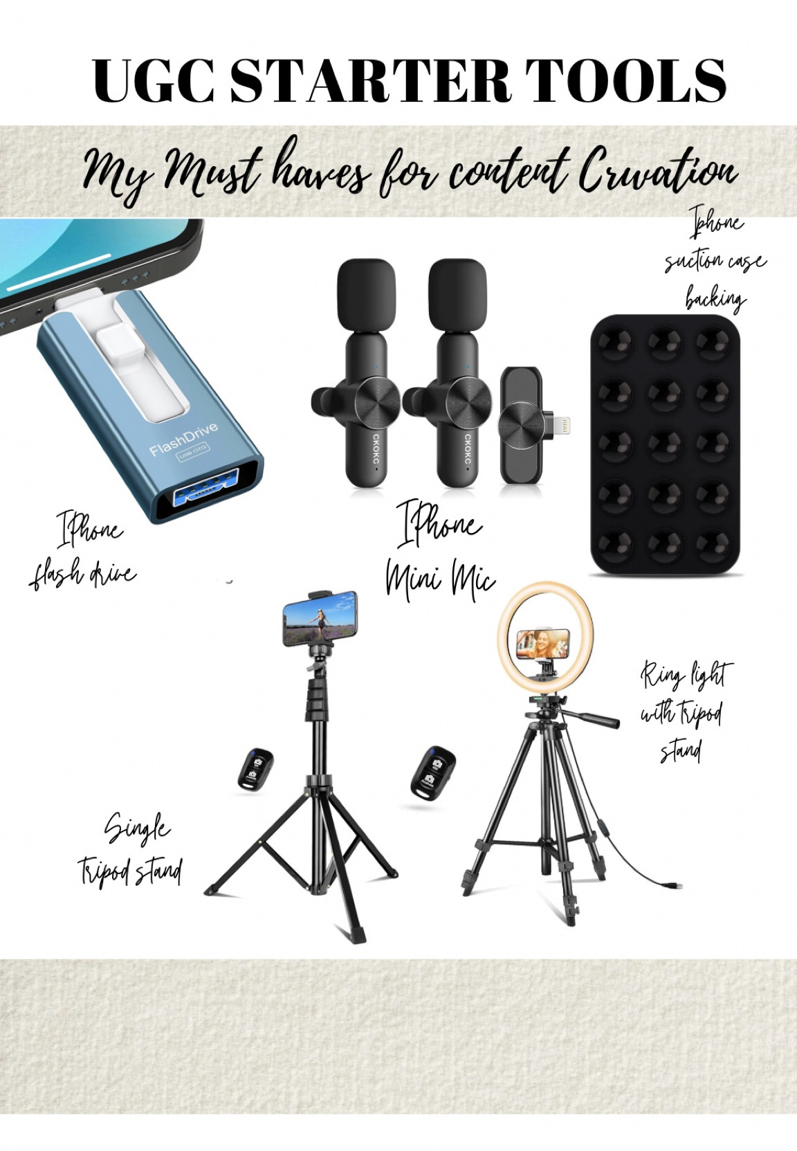 Must have tools to make content creating easier. FULL UGC GUIDE AVAILABLE IG @thejasijournal! 

#LTKVideo #LTKGiftGuide