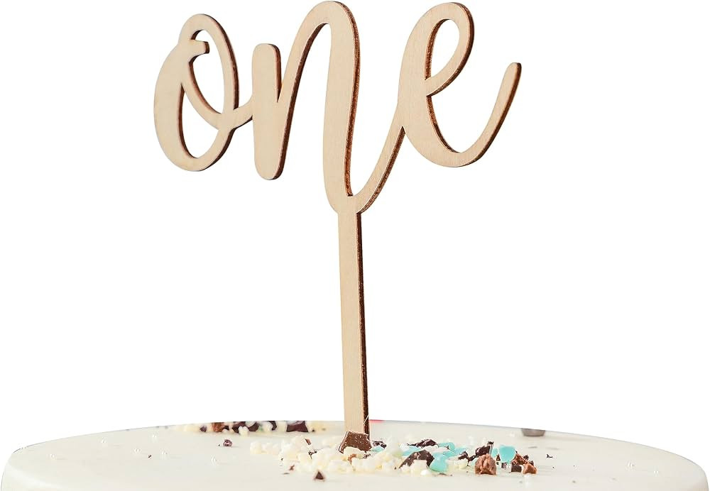Cake Toppers One Year Wood Sign - First Birthday Cake Topper Decorations,First Anniversary Smash ... | Amazon (US)
