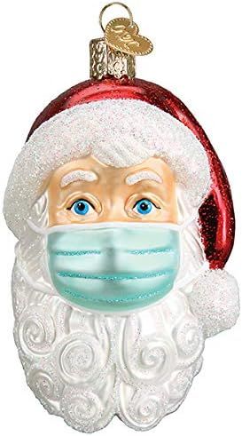 Old World Christmas Santa with Face Mask Blown Glass 2020 Unique Christmas Ornaments for Christma... | Amazon (US)