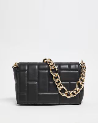 Chain Strap Quilted Shoulder Bag | Simply Be (UK)