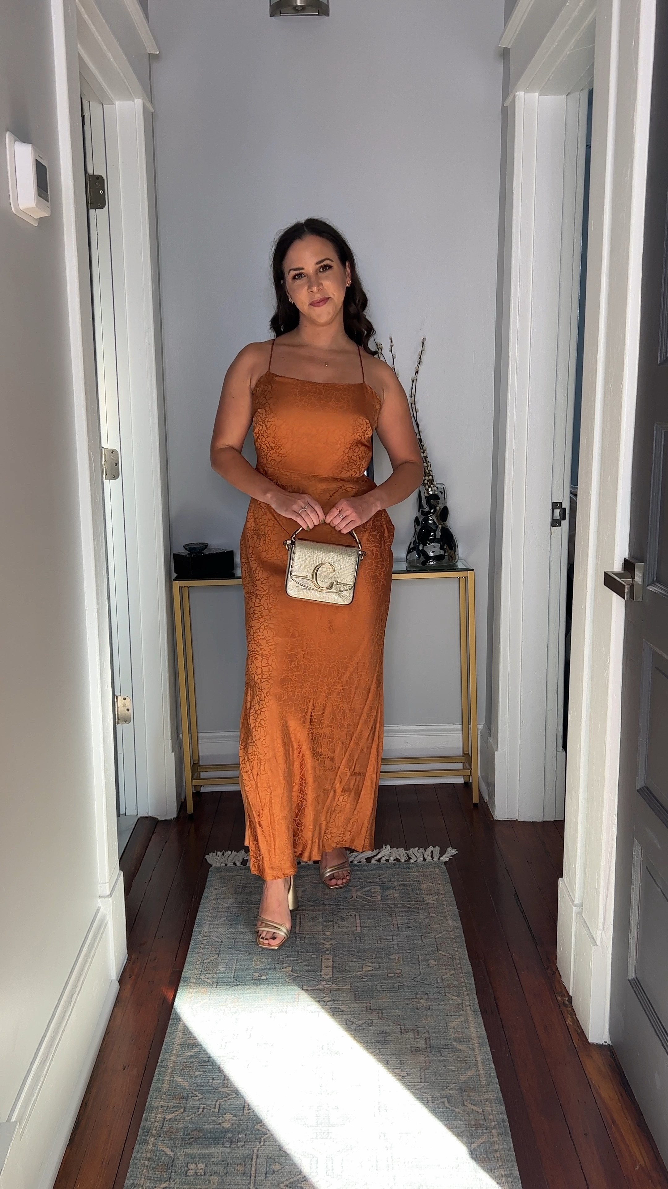 Orange wedding guest look for a fall wedding.

Fall wedding.
Wedding guest. Maxi dress. Gold accessories.

#LTKVideo #LTKwedding #LTKparties