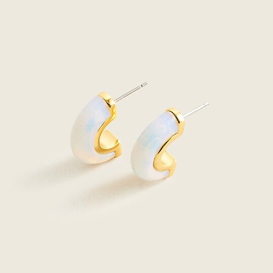 Stone inlay half-hoop earrings | J.Crew US
