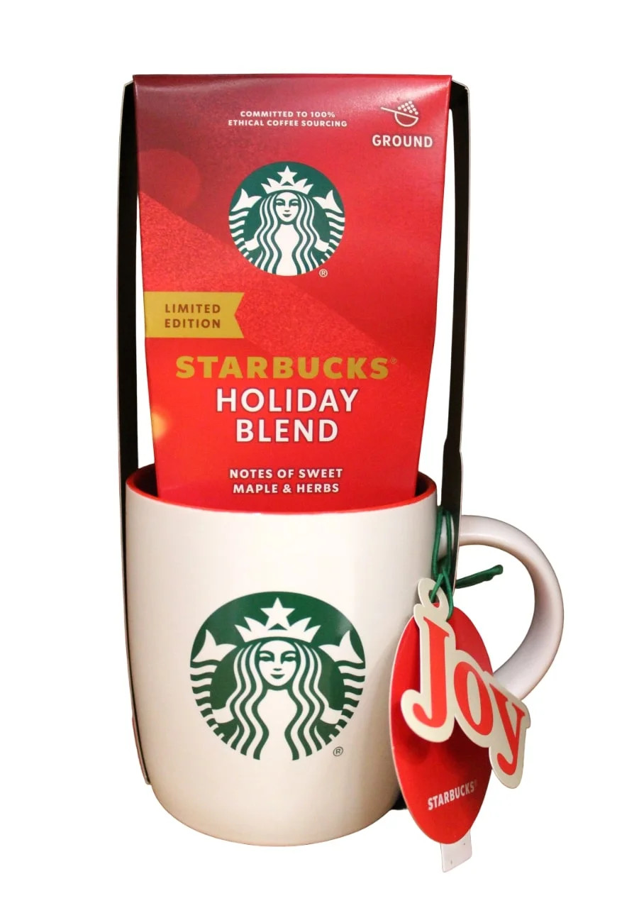 Starbucks White Ceramic Mug with Holiday Blend Coffee Gift Set | Walmart (US)