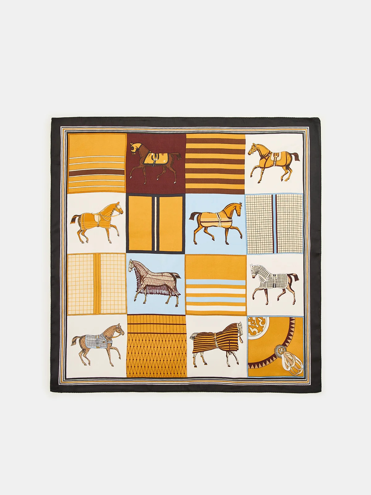 Equestrian Print Square Scarf | Commense