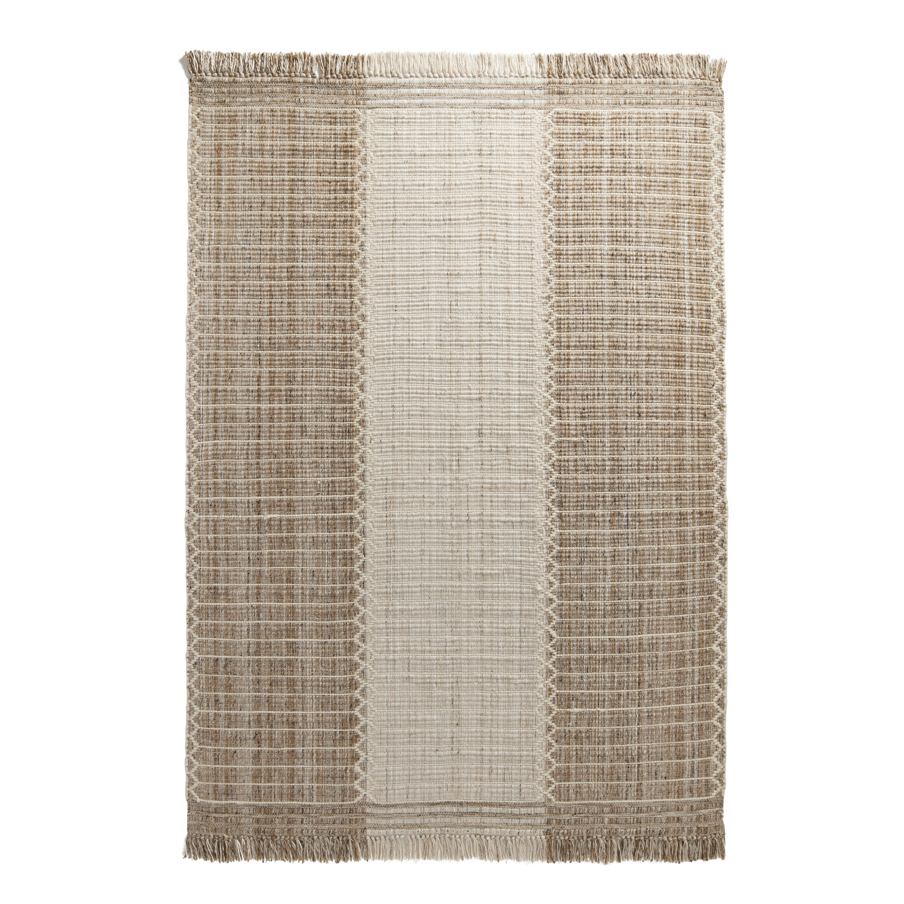 Inira Brown and Ivory Stripe Indoor Outdoor Rug | World Market