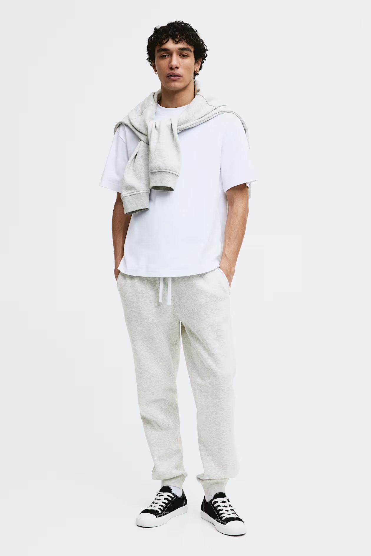 Regular Fit Sweatpants - Regular waist - Long - Light gray melange - Men | H&M US | H&M (US + CA)