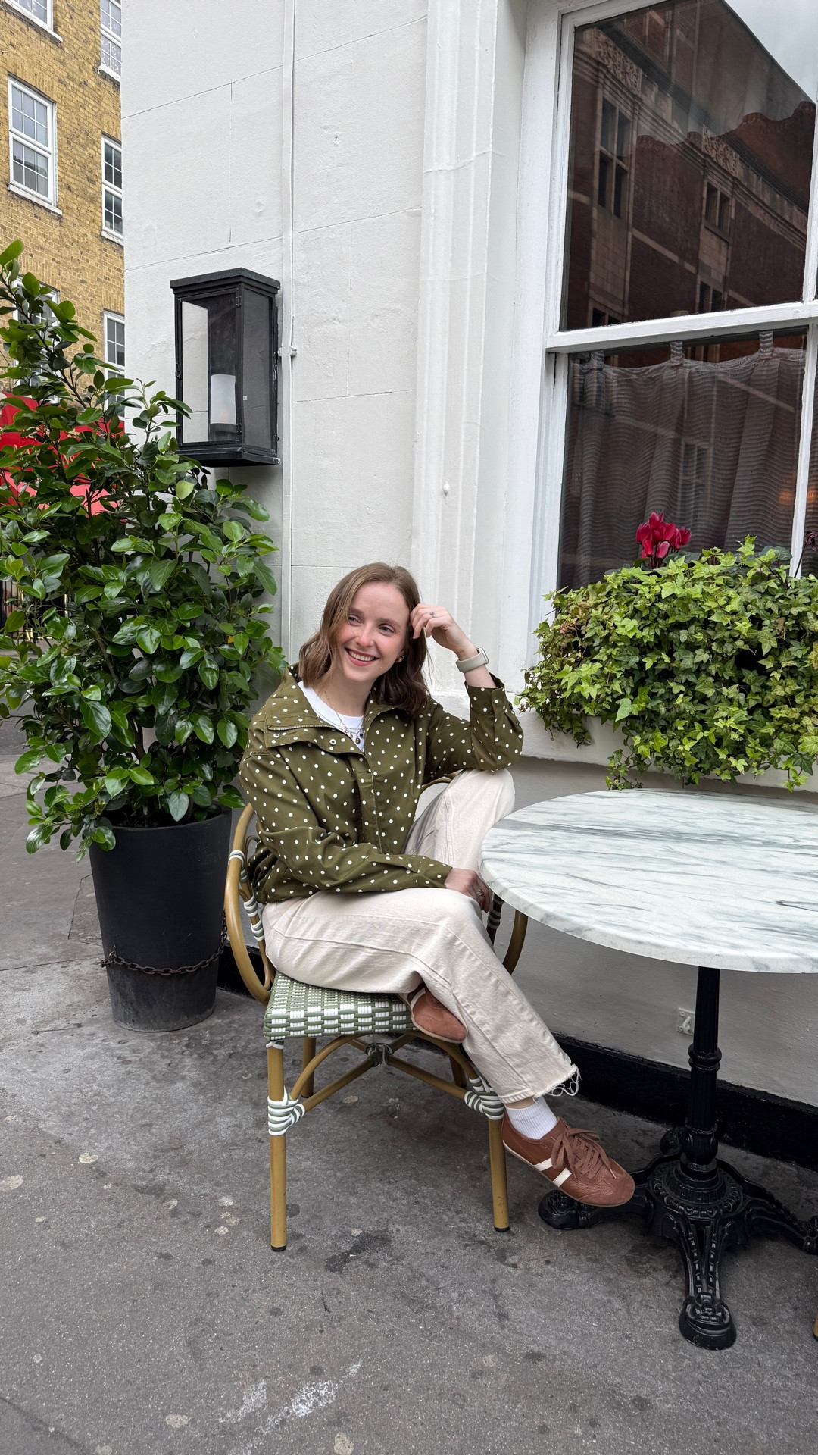 Amazon outfit of the day in London. Wearing xs polka dot jacket. Lined and so cute! Size 2p jeans. 7 leather sneakers. Free shipping 

#LTKTravel