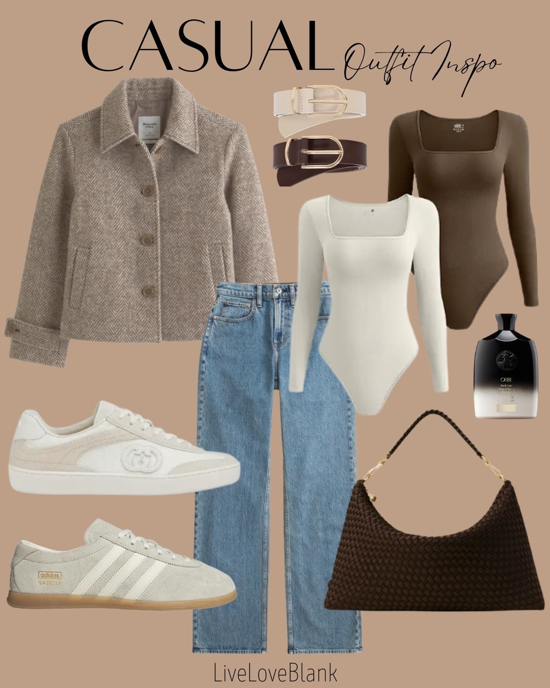 Casual seasonal outfit 
Bodysuits and jeans with plaid jacket 
Naghedi shoulder bag 
Seasonal outfit 

#LTKSeasonal #LTKOver40 #LTKootd