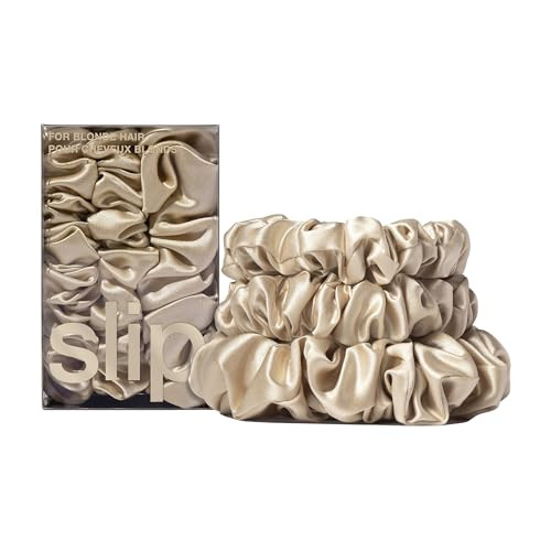 SLIP Pure Silk Back to Basics Assorted Scrunchies - Blonde - Elastic Scrunchies Set (3 Scrunchies) | Amazon (US)
