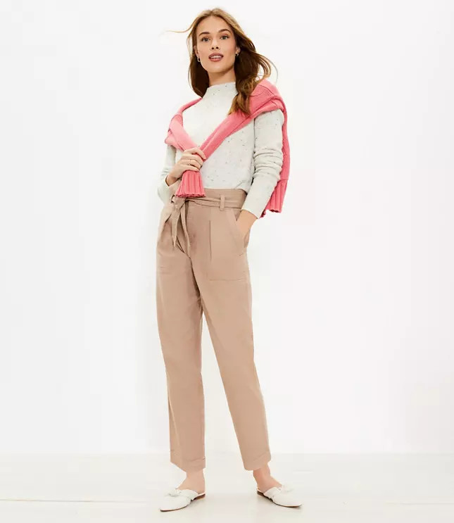 Tie Waist Straight Pants | LOFT | LOFT