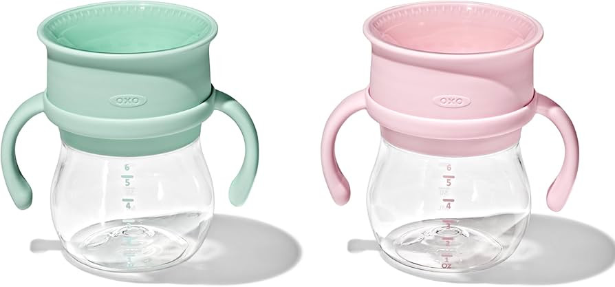 OXO Tot Transitions 360 Cup 6 oz. with Handles - Opal and Blossom - 2 pack | Amazon (US)